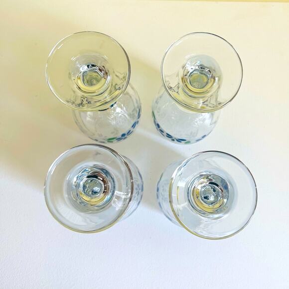 4 Vtg Pfaltzgraff Springwood Glasses Iced Tea Water Goblets Wine Glass Stemmed - Picture 4 of 5